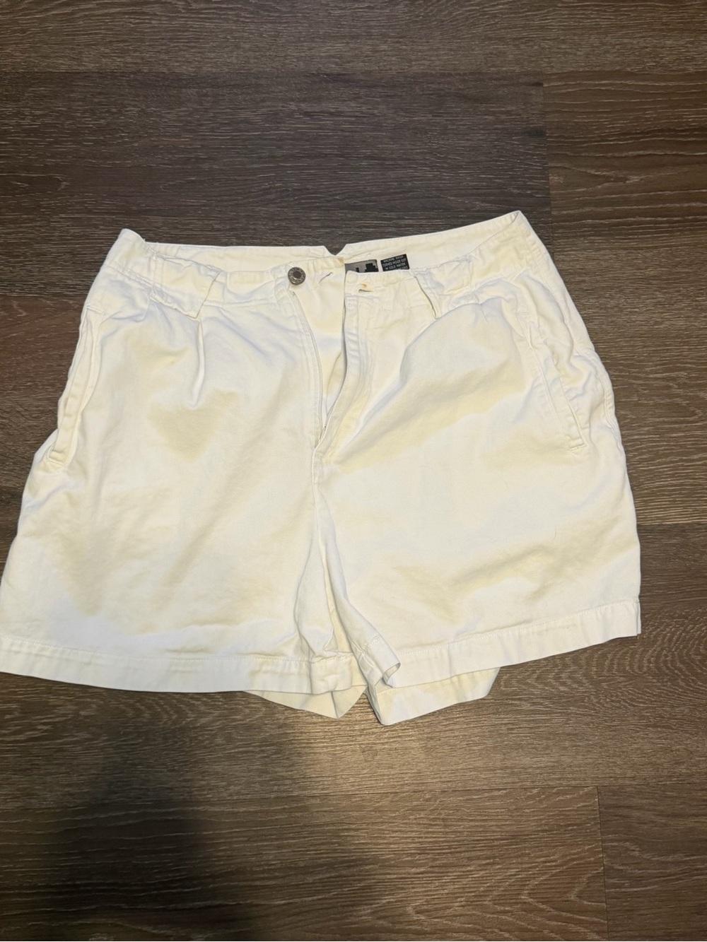 Y2K NY Line White Cotton Shorts